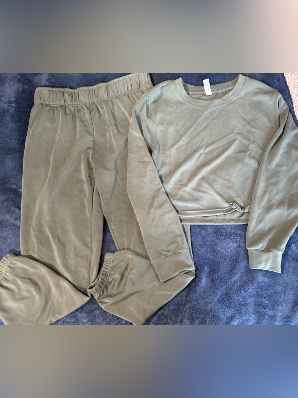 90 Degree By Reflex Olive Green Track Jogger Set